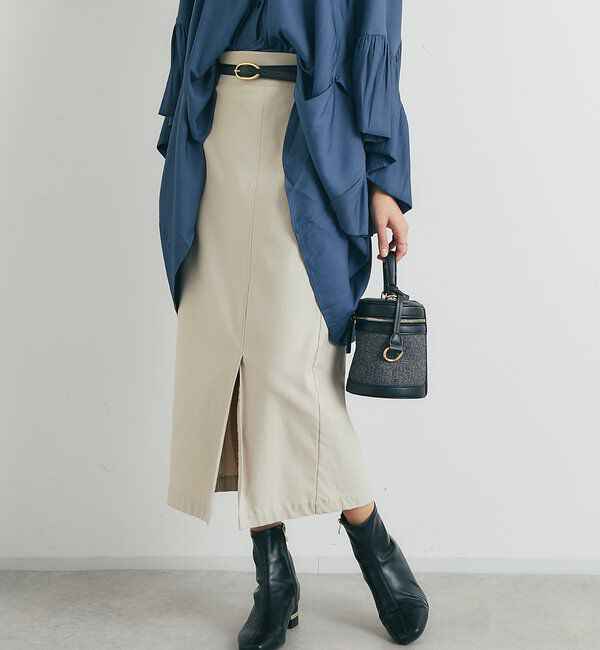  「《オールシーズン着まわせる》ストレッチナロースカート」|スカート|