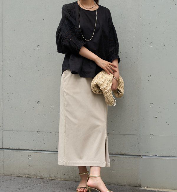  「《オールシーズン着まわせる》ストレッチナロースカート」|スカート|