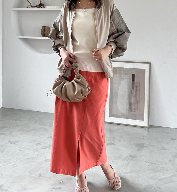  「《オールシーズン着まわせる》ストレッチナロースカート」|スカート|