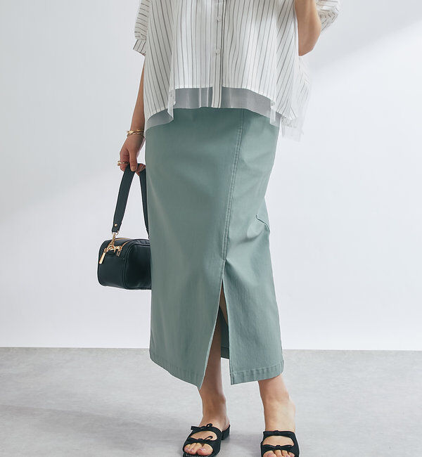  「《オールシーズン着まわせる》ストレッチナロースカート」|スカート|