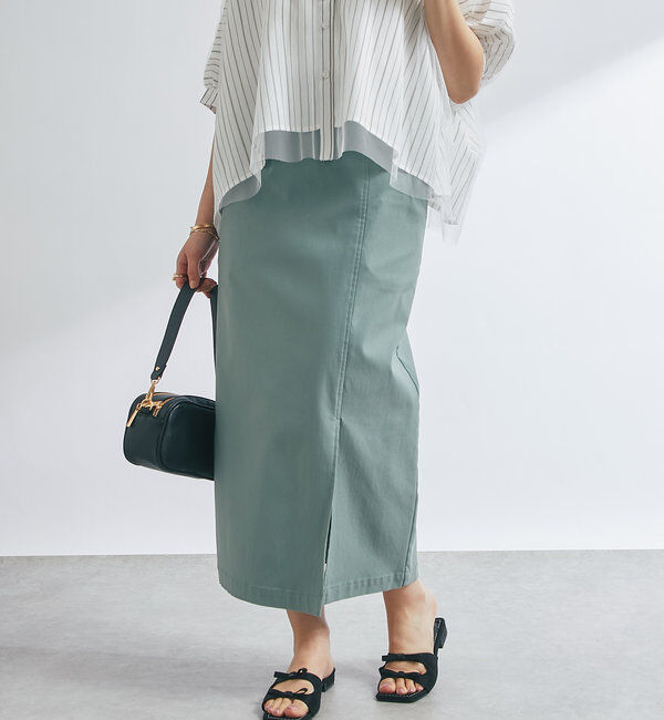  「《オールシーズン着まわせる》ストレッチナロースカート」|スカート|