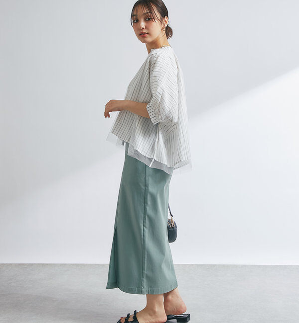  「《オールシーズン着まわせる》ストレッチナロースカート」|スカート|