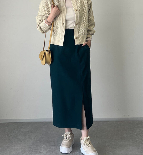  「《オールシーズン着まわせる》ストレッチナロースカート」|スカート|