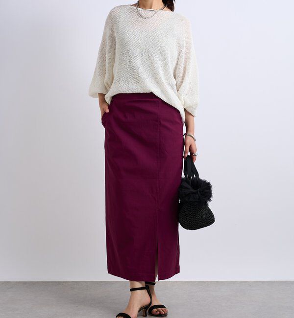  「《オールシーズン着まわせる》ストレッチナロースカート」|スカート|