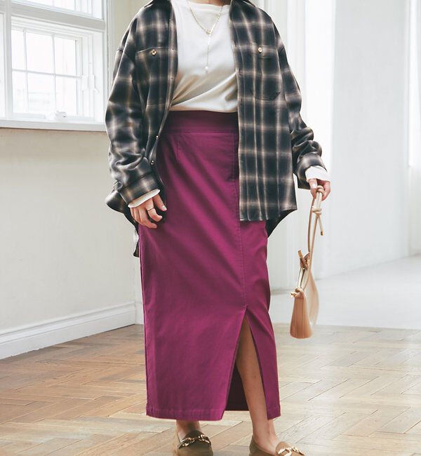  「《オールシーズン着まわせる》ストレッチナロースカート」|スカート|