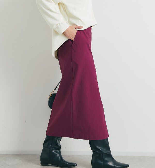  「《オールシーズン着まわせる》ストレッチナロースカート」|スカート|