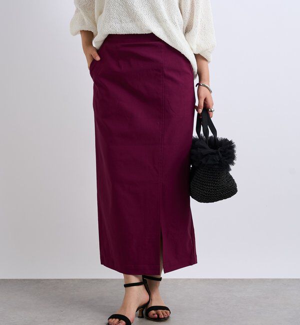  「《オールシーズン着まわせる》ストレッチナロースカート」|スカート|