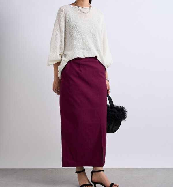  「《オールシーズン着まわせる》ストレッチナロースカート」|スカート|