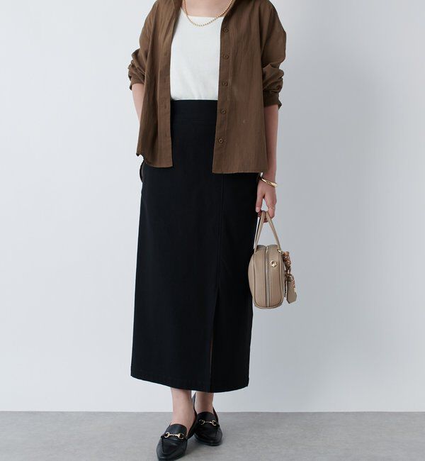  「《オールシーズン着まわせる》ストレッチナロースカート」|スカート|