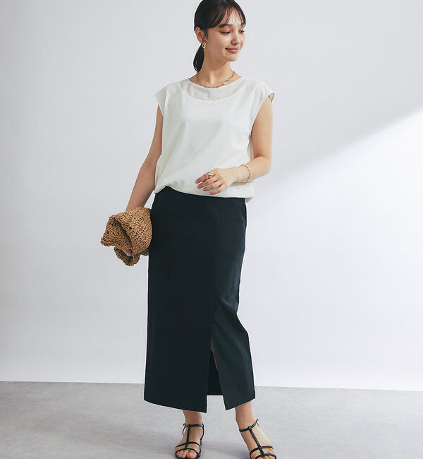  「《オールシーズン着まわせる》ストレッチナロースカート」|スカート|