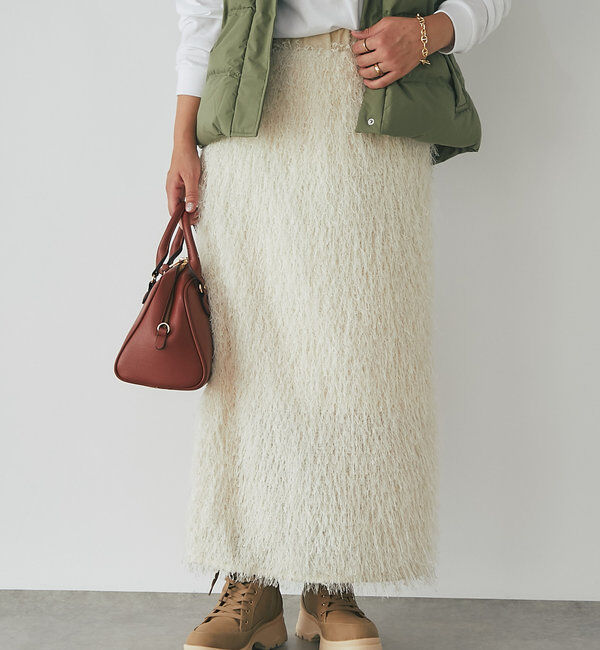  「《柔らかく肌当たり良し》カットジャガードタイトスカート」|スカート|