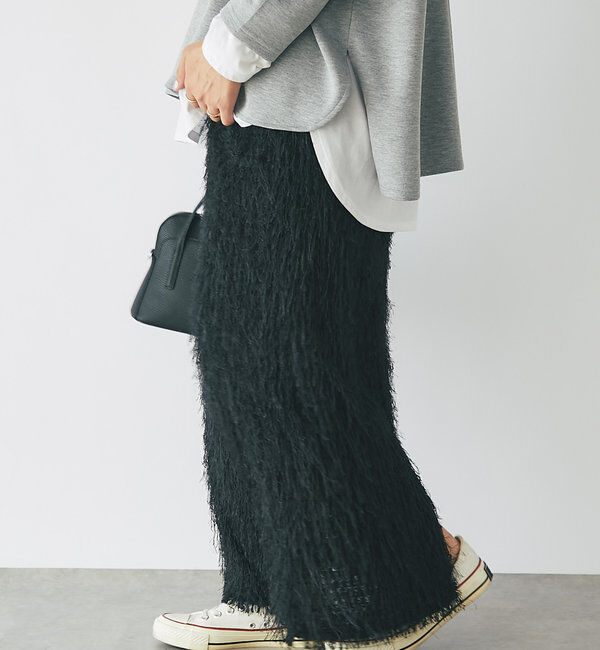  「《柔らかく肌当たり良し》カットジャガードタイトスカート」|スカート|