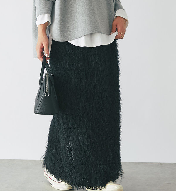  「《柔らかく肌当たり良し》カットジャガードタイトスカート」|スカート|