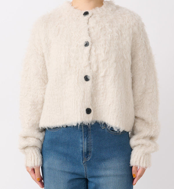  「シャギー起毛ショートカーディガン」|ニット・セーター|