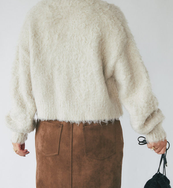  「シャギー起毛ショートカーディガン」|ニット・セーター|