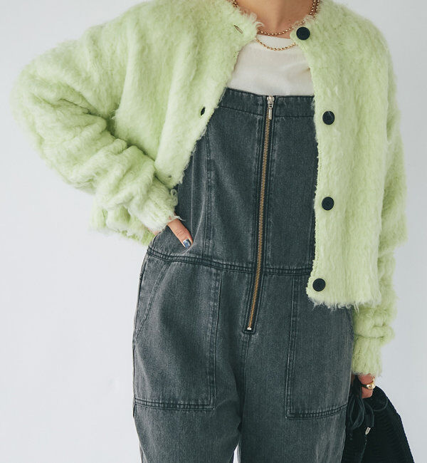  「シャギー起毛ショートカーディガン」|ニット・セーター|