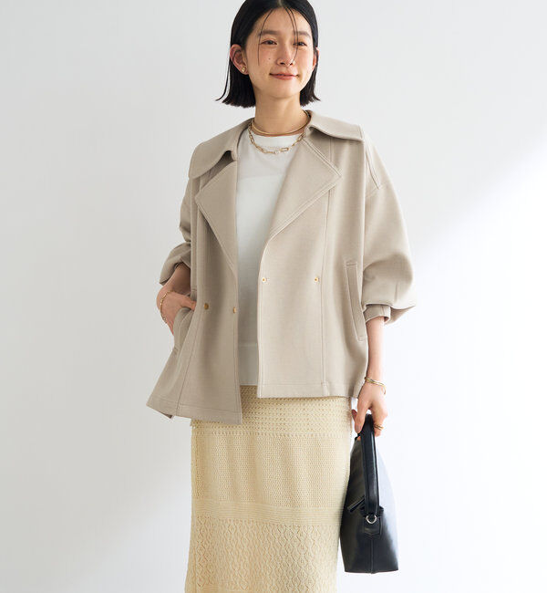  「《洗える・軽く羽織れる》ダブルフェイスショートコート」|その他|