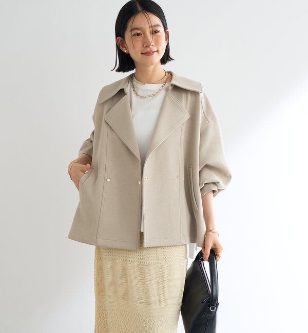  「《洗える・軽く羽織れる》ダブルフェイスショートコート」|その他|