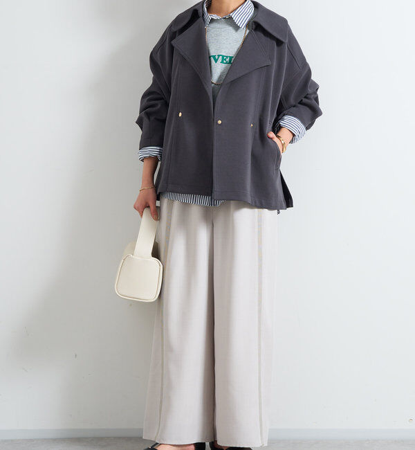  「《洗える・軽く羽織れる》ダブルフェイスショートコート」|その他|