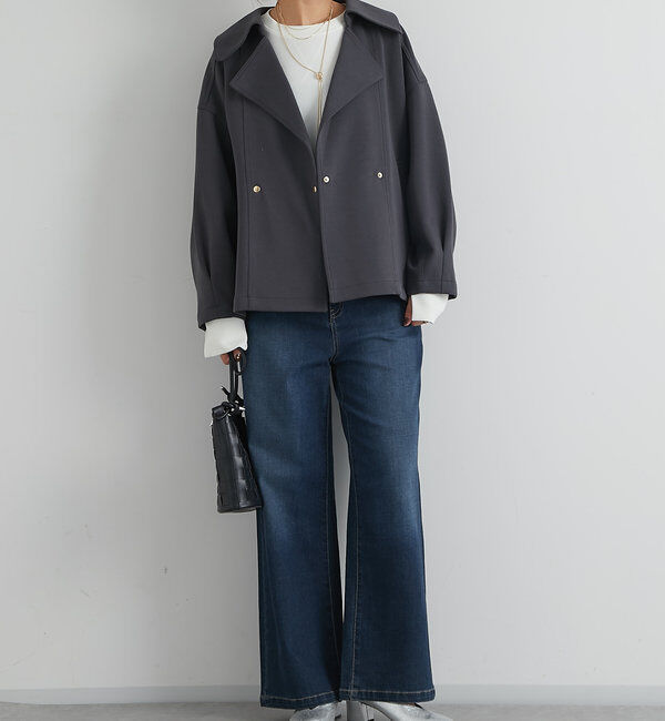  「《洗える・軽く羽織れる》ダブルフェイスショートコート」|その他|
