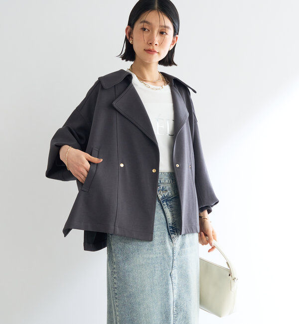  「《洗える・軽く羽織れる》ダブルフェイスショートコート」|その他|