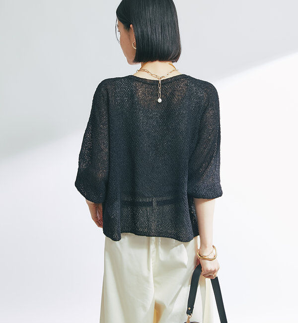  「《軽量・通気性・吸水速乾性》イージーケア和紙ニットカーディガン」|ニット・セーター|