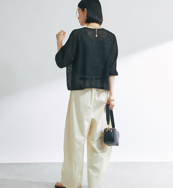  「《軽量・通気性・吸水速乾性》イージーケア和紙ニットカーディガン」|ニット・セーター|