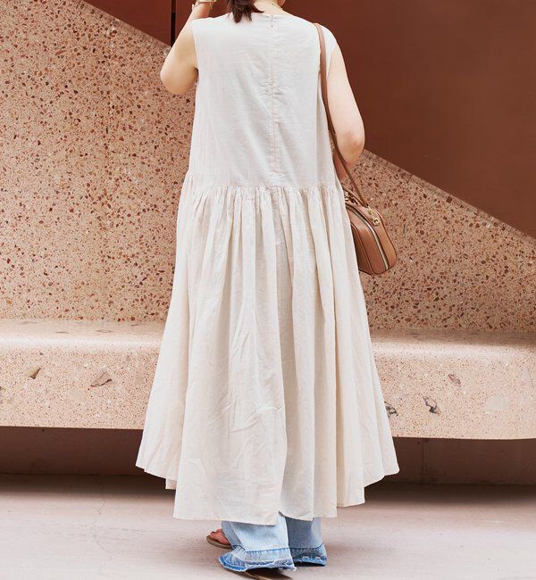  「《涼し気な印象・綿100％》インド綿ノースリーブワンピース」|その他|