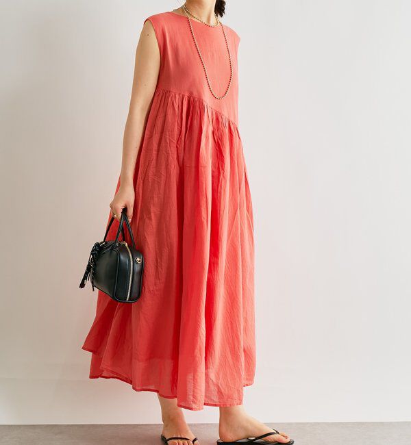  「《涼し気な印象・綿100％》インド綿ノースリーブワンピース」|その他|