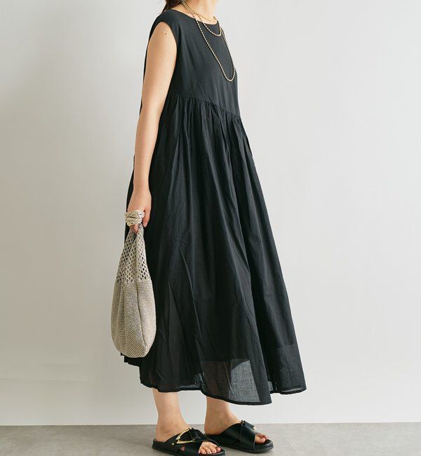  「《涼し気な印象・綿100％》インド綿ノースリーブワンピース」|その他|