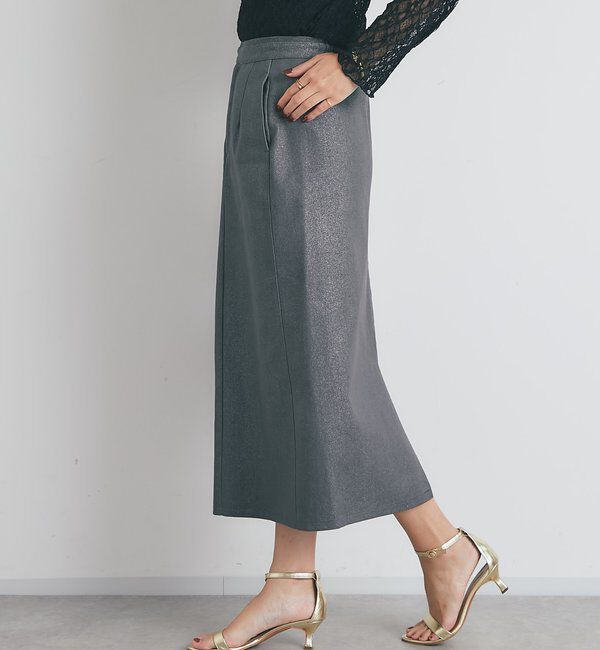  「《すっきり見え・デイリーに着回せる》箔チノナロースカート」|スカート|