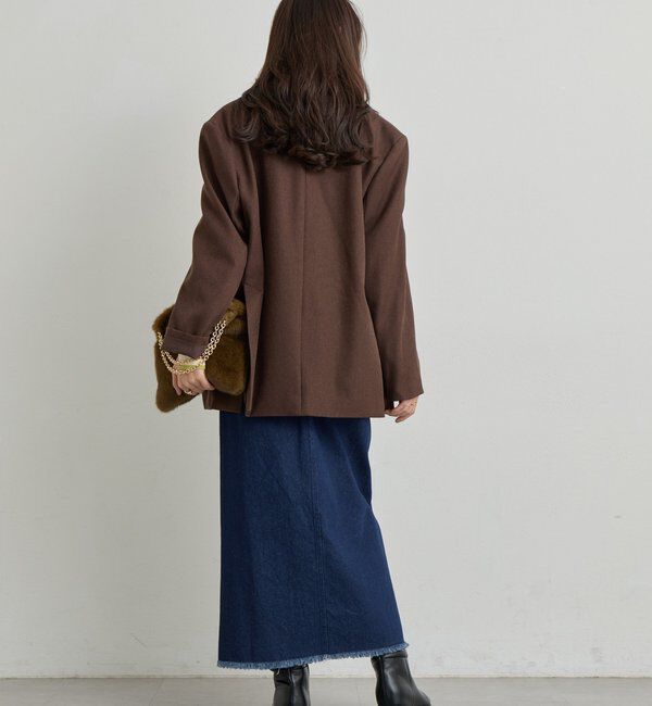  「《大人カジュアルに◎》裾フリンジデニムスカート」|スカート|