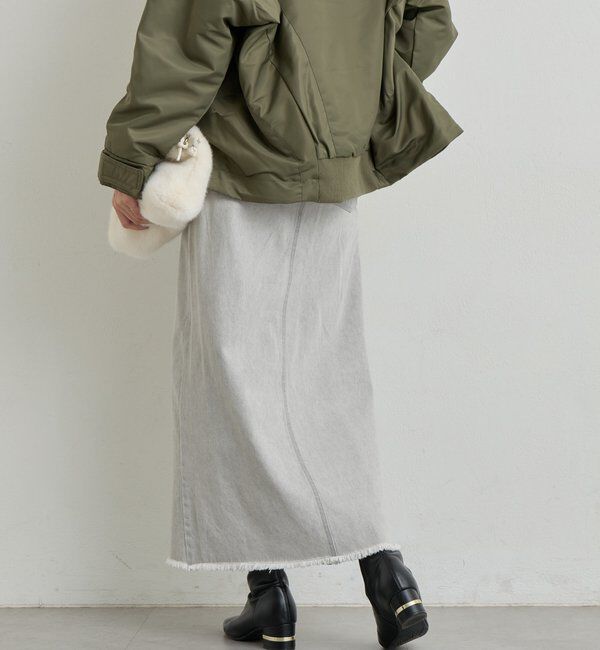  「《大人カジュアルに◎》裾フリンジデニムスカート」|スカート|