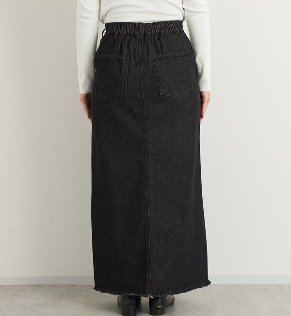  「《大人カジュアルに◎》裾フリンジデニムスカート」|スカート|