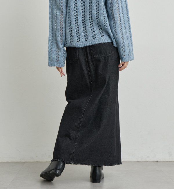  「《大人カジュアルに◎》裾フリンジデニムスカート」|スカート|