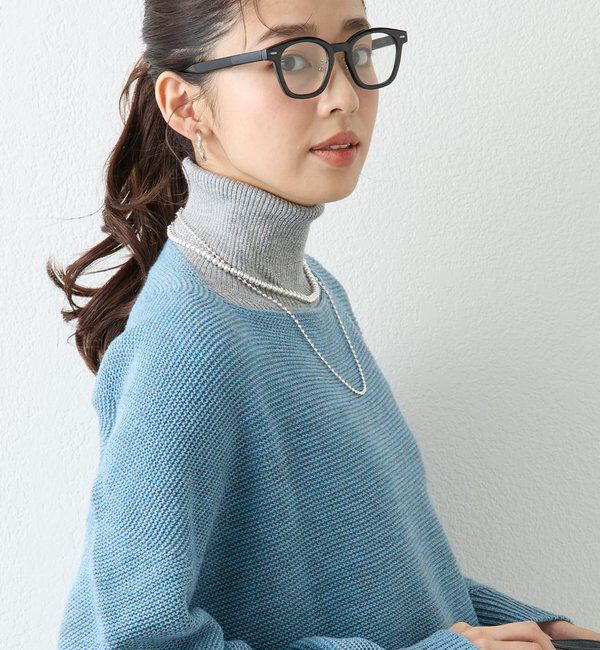  「《さりげなくお洒落に◎》ラメタートルネック」|ニット・セーター|シルバー
