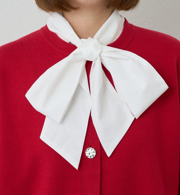  「《大人フェミニンな雰囲気に》2WAYレース襟ボウタイカーデ」|ニット・セーター|