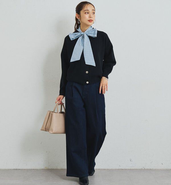  「《大人フェミニンな雰囲気に》2WAYレース襟ボウタイカーデ」|ニット・セーター|