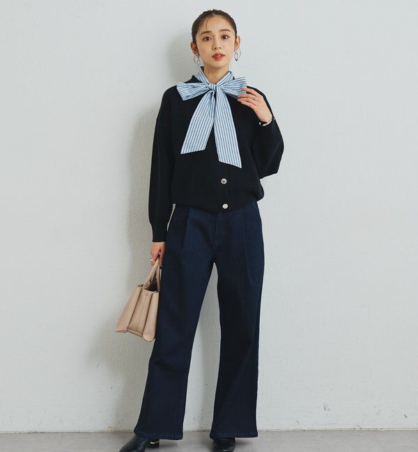  「《大人フェミニンな雰囲気に》2WAYレース襟ボウタイカーデ」|ニット・セーター|