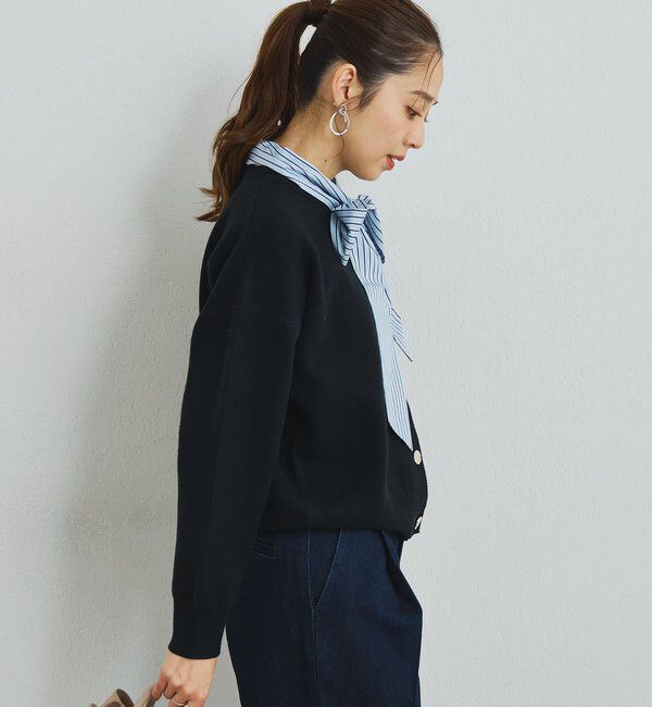  「《大人フェミニンな雰囲気に》2WAYレース襟ボウタイカーデ」|ニット・セーター|