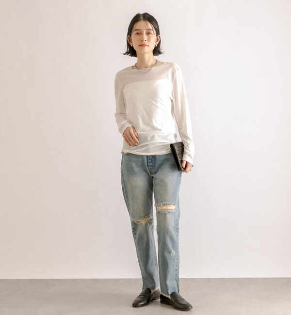  「【MONN.:.(モン)】シアーロンT」|Tシャツ・カットソー|