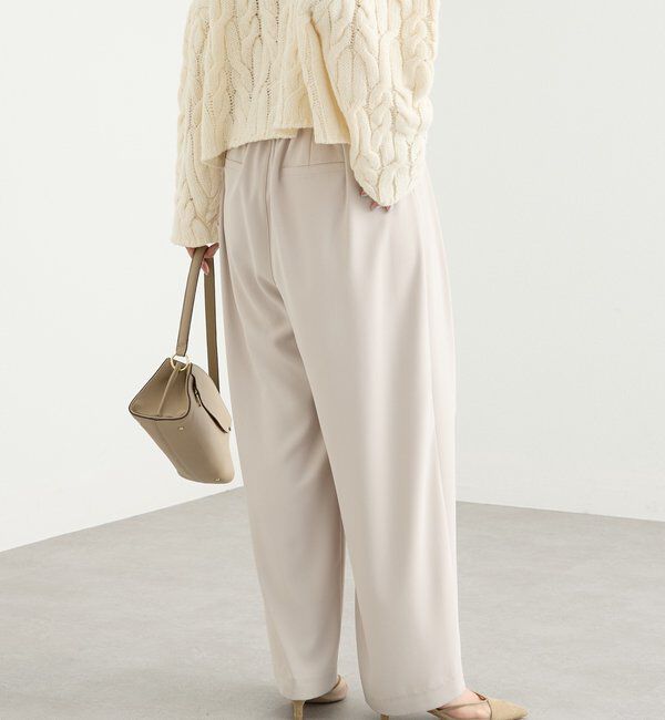  「【ウォッシャブル】【シーズンレスで使える】タックワイドスラックス」|チノ|