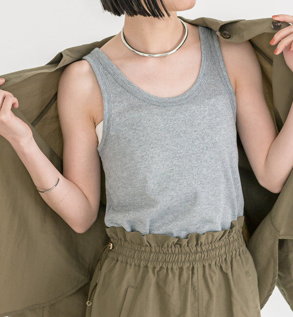  「【コーデのポイントに】ラメリブタンクトップ」|キャミソール|