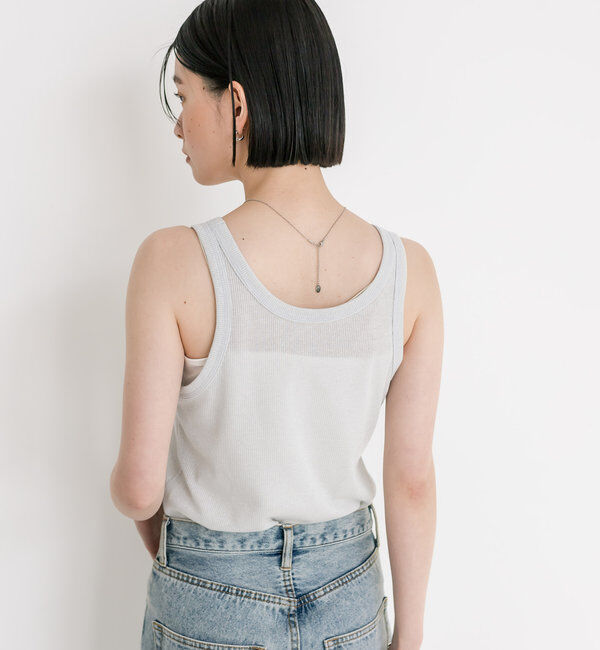  「【コーデのポイントに】ラメリブタンクトップ」|キャミソール|