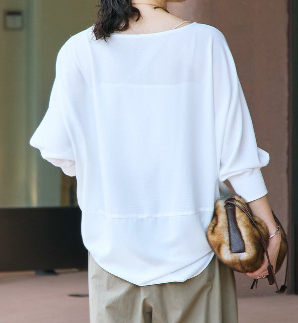  「【レビュー高評価/冷房・日焼け対策◎】リブ付きジョーゼットドルマンブラウス」|シャツ・ブラウス|