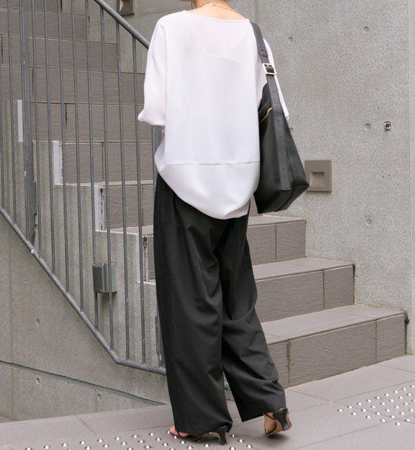  「【レビュー高評価/冷房・日焼け対策◎】リブ付きジョーゼットドルマンブラウス」|シャツ・ブラウス|