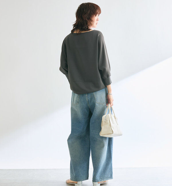  「【レビュー高評価/冷房・日焼け対策◎】リブ付きジョーゼットドルマンブラウス」|シャツ・ブラウス|