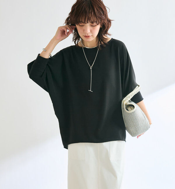  「【レビュー高評価/冷房・日焼け対策◎】リブ付きジョーゼットドルマンブラウス」|シャツ・ブラウス|