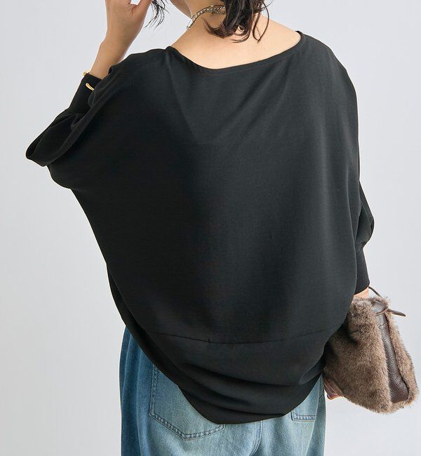  「【レビュー高評価/冷房・日焼け対策◎】リブ付きジョーゼットドルマンブラウス」|シャツ・ブラウス|