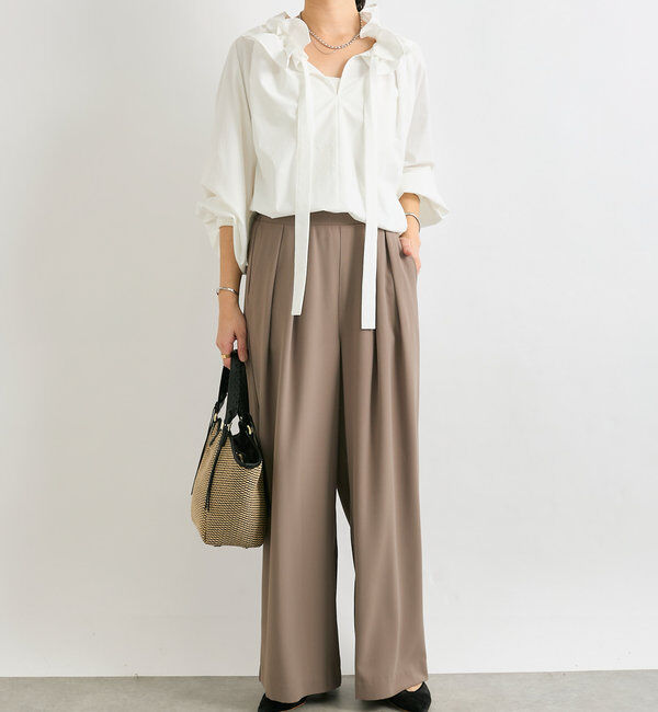  「【着映え◎】ギャザーフリルカラーブラウス」|シャツ・ブラウス|